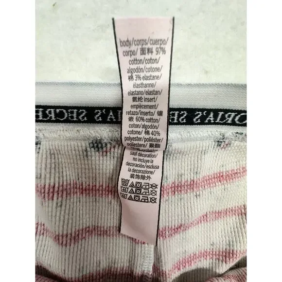 Victorias Secret Womens Medium Fireside Thermal Pajama Set Red Fair Isle - Picture 7 of 12